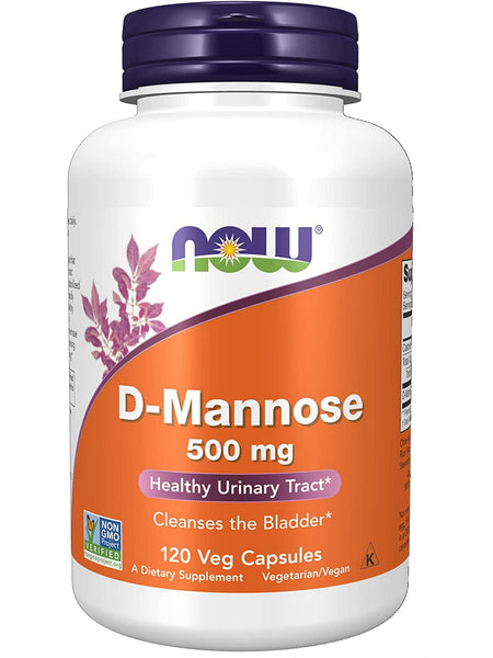 NOW Foods, D-Mannose 500 mg, 120 veg capsules