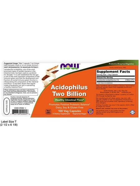NOW Foods, Acidophilus Two Billion, 100 veg capsules
