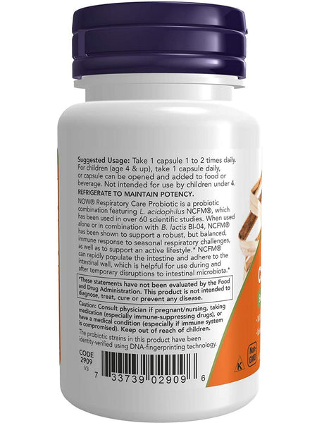NOW Foods, Respiratory Care Probiotic, 60 veg capsules