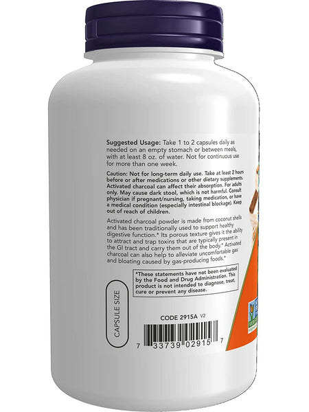 NOW Foods, Activated Charcoal, 200 veg capsules
