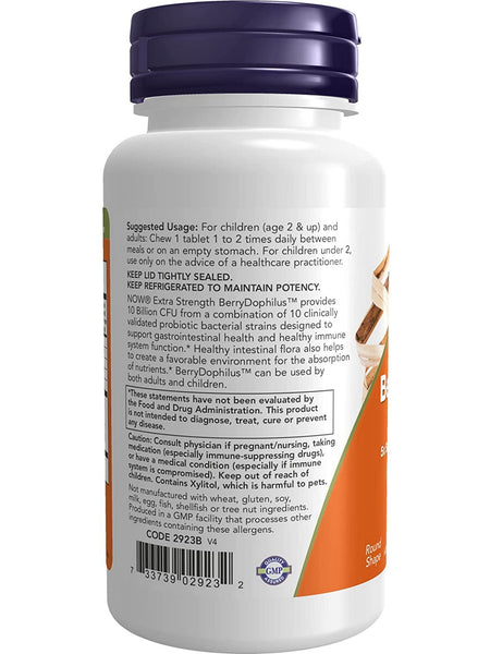 NOW Foods, BerryDophilus™ 10 Billion, Extra Strength, 50 chewables