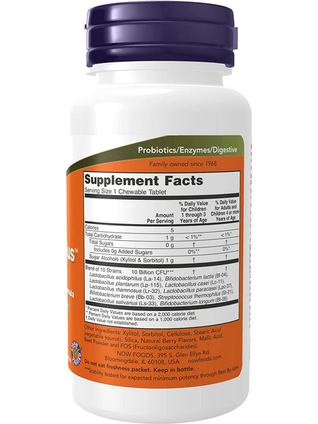 NOW Foods, BerryDophilus™ 10 Billion, Extra Strength, 50 chewables