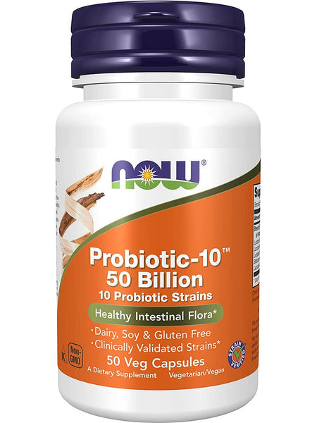 NOW Foods, Probiotic-10™ 50 Billion, 50 veg capsules