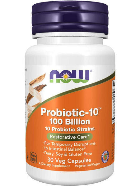 NOW Foods, Probiotic-10™ 100 Billion, 30 veg capsules
