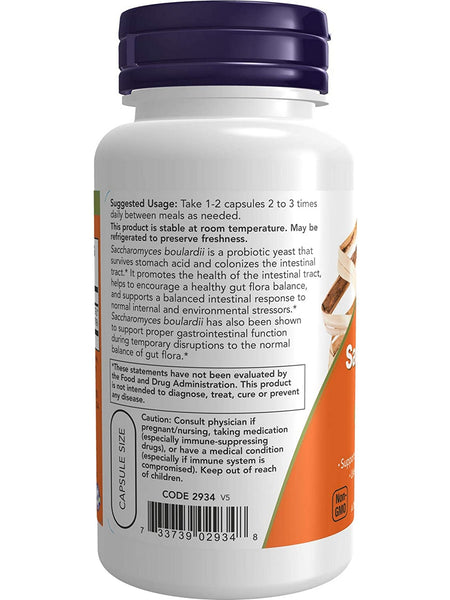 NOW Foods, Saccharomyces Boulardii, 60 veg capsules