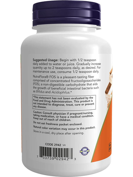 NOW Foods, NutraFlora® FOS Pure Powder, 4 oz