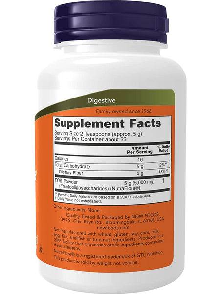 NOW Foods, NutraFlora® FOS Pure Powder, 4 oz