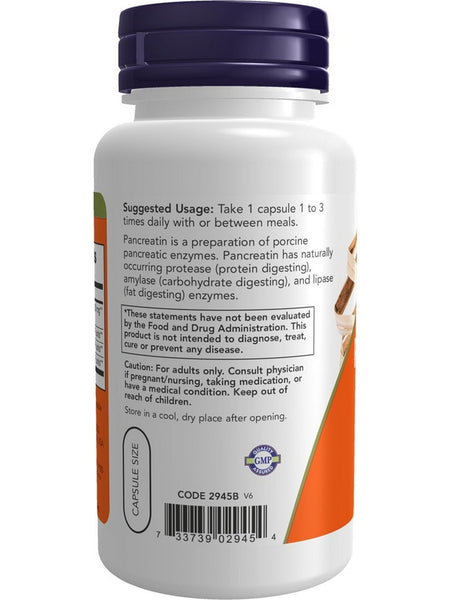 NOW Foods, Pancreatin 2000, 100 capsules