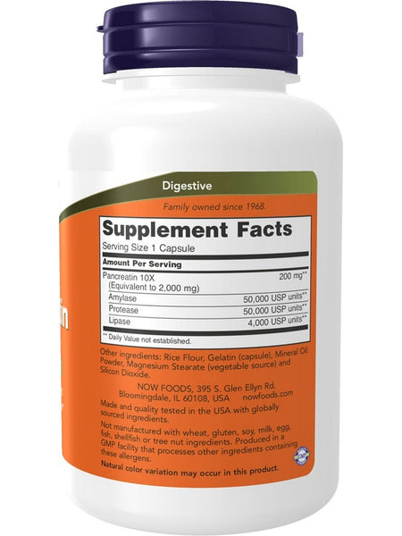 NOW Foods, Pancreatin 2000, 250 capsules