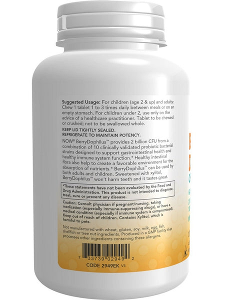 NOW Foods, BerryDophilus™ Kids 2 Billion CFU, 120 chewables