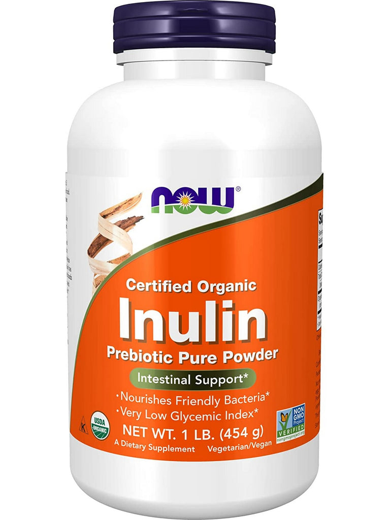 NOW Foods, Inulin Prebiotic Pure Powder, Organic, 1 lb