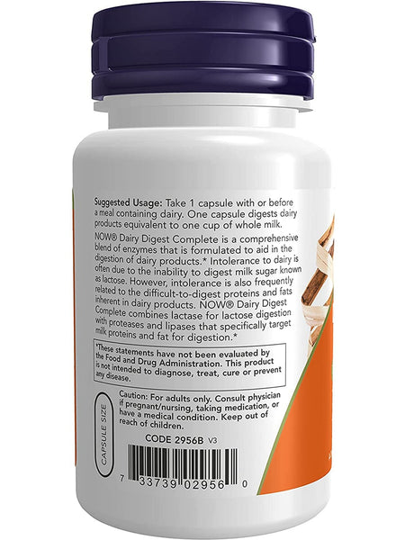 NOW Foods, Dairy Digest Complete, 90 veg capsules
