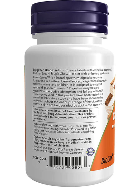 NOW Foods, ChewyZymes™, 90 chewables
