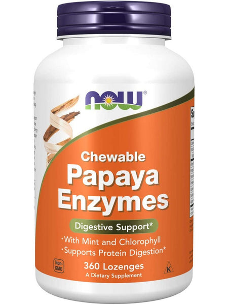 NOW Foods, Papaya Enzyme, Chewable, 360 lozenges