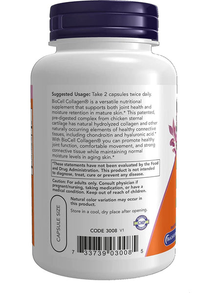 NOW Foods, BioCell Collagen® Hydrolyzed Type II, 120 veg capsules