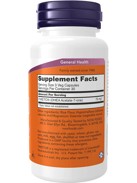 NOW Foods, 7-KETO® 25 mg, 90 veg capsules