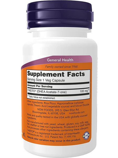NOW Foods, 7-KETO® 100 mg, 60 veg capsules