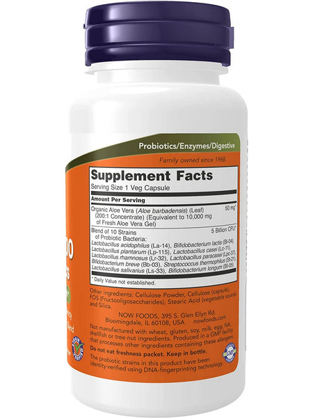 NOW Foods, Aloe 10,000 & Probiotics, 60 veg capsules