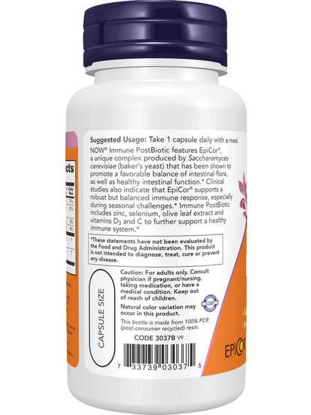 NOW Foods, Immune PostBiotic (Formerly EpiCor Plus Immunity), 60 Capsules