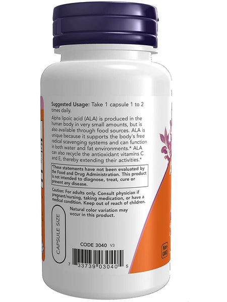 NOW Foods, Alpha Lipoic Acid 100 mg, 60 veg capsules