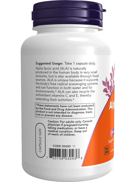 NOW Foods, Alpha Lipoic Acid 250 mg, 120 veg capsules