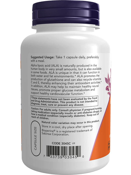 NOW Foods, Alpha Lipoic Acid 600 mg, Extra Strength, 120 veg capsules