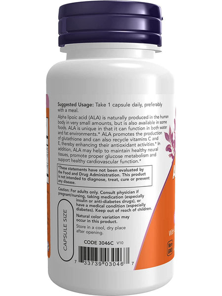 NOW Foods, Alpha Lipoic Acid 600 mg, Extra Strength, 60 veg capsules