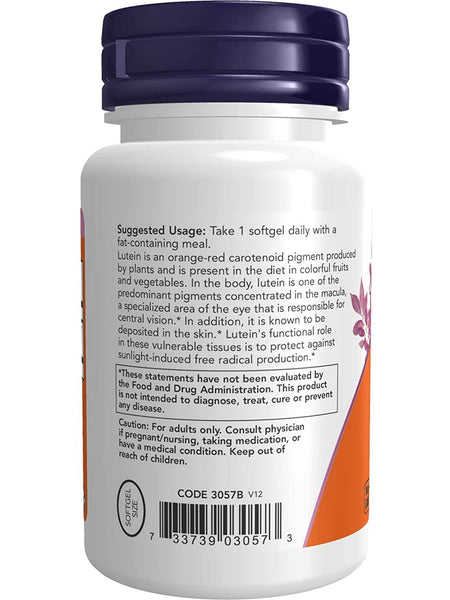 NOW Foods, Lutein 10 mg of Free Lutein from Lutein Esters, 120 softgels