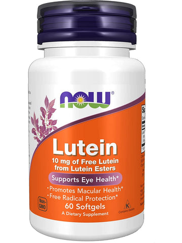 NOW Foods, Lutein 10 mg of Free Lutein from Lutein Esters, 60 softgels