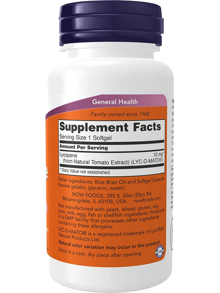 NOW Foods, Lycopene 10 mg, 120 softgels