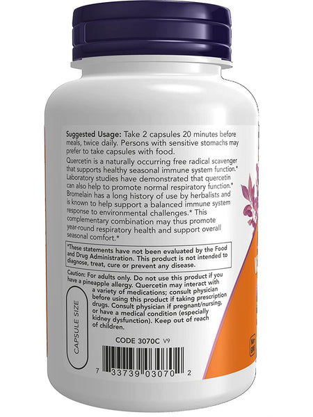 NOW Foods, Quercetin with Bromelain, 120 veg capsules