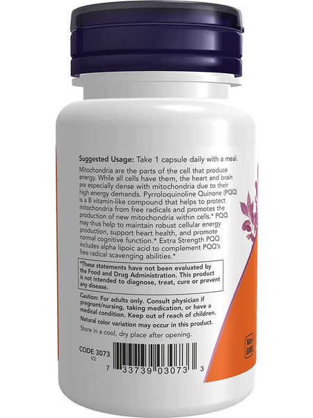 NOW Foods, PQQ 40 mg, Extra Strength, 50 veg capsules