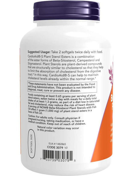 NOW Foods, Beta-Sitosterol Plant Sterols, 180 softgels