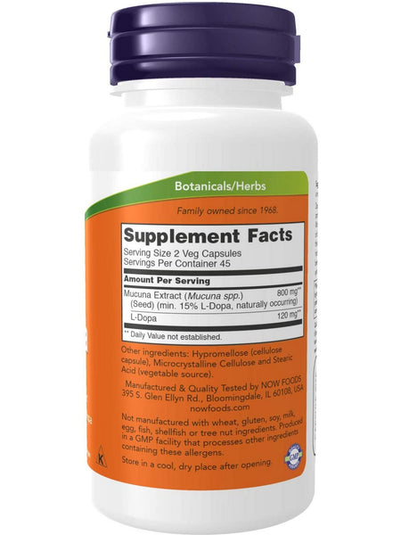 NOW Foods, Dopa Mucuna, 90 veg capsules