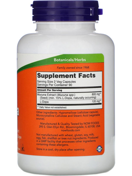 NOW Foods, Dopa Mucuna, 180 veg capsules