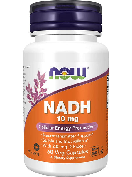 NOW Foods, NADH 10 mg, 60 veg capsules