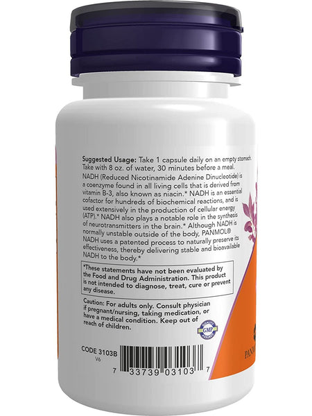 NOW Foods, NADH 10 mg, 60 veg capsules