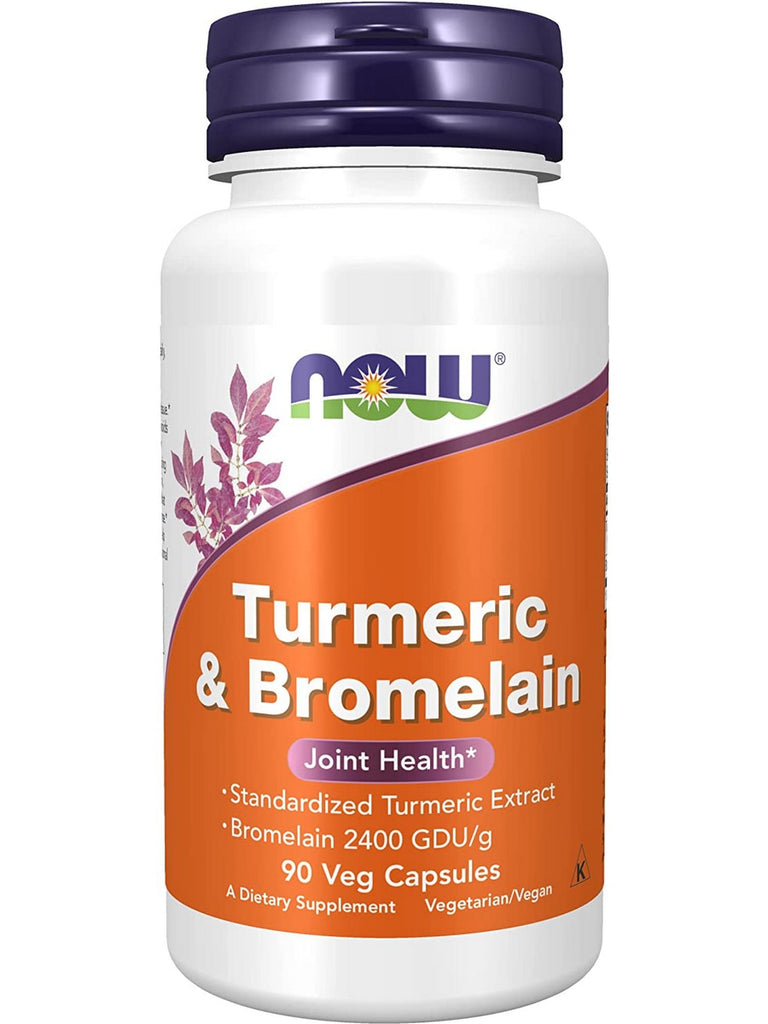 NOW Foods, Turmeric & Bromelain, 90 veg capsules