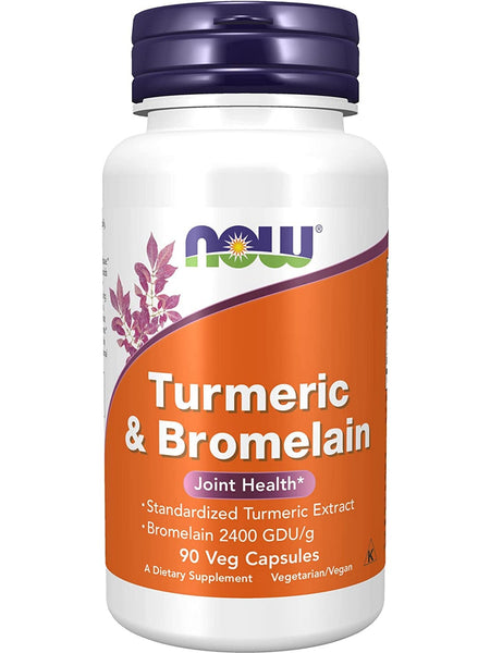 NOW Foods, Turmeric & Bromelain, 90 veg capsules