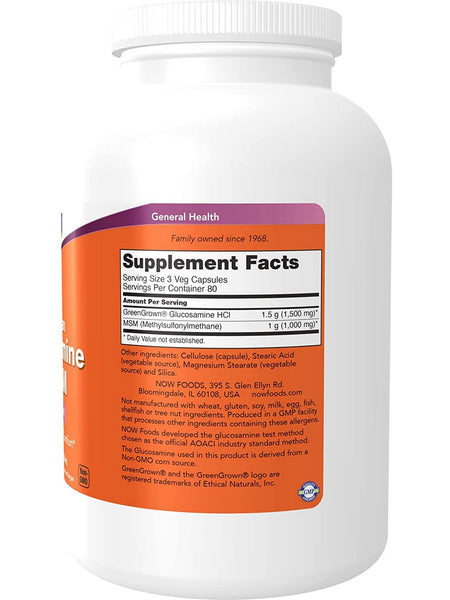 NOW Foods, Glucosamine & MSM (Vegetarian), 240 veg capsules