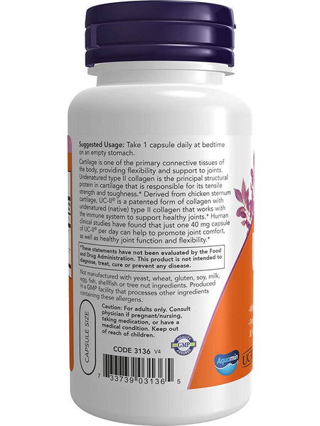 NOW Foods, UC-II® Type II Collagen, 120 veg capsules