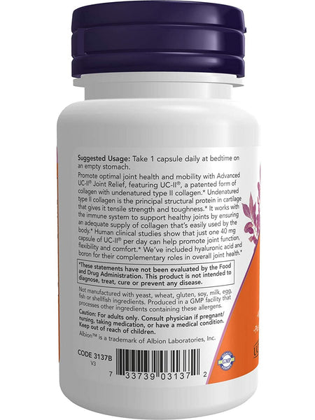 NOW Foods, UC-II® Advanced Joint Relief, 60 veg capsules