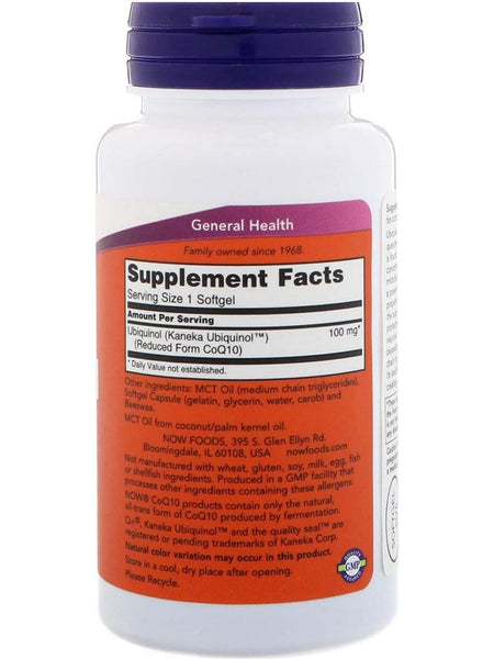 NOW Foods, Ubiquinol 100 mg, 60 softgels