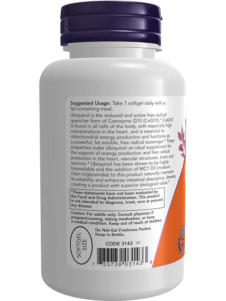 NOW Foods, Ubiquinol 100 mg, 120 softgels