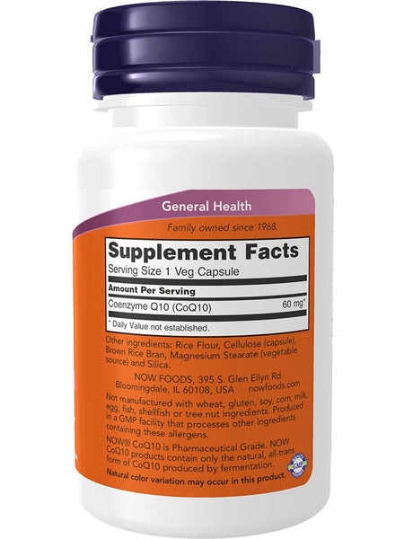 NOW Foods, CoQ10 60 mg, 60 veg capsules