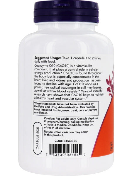 NOW Foods, CoQ10 60 mg, 180 veg capsules