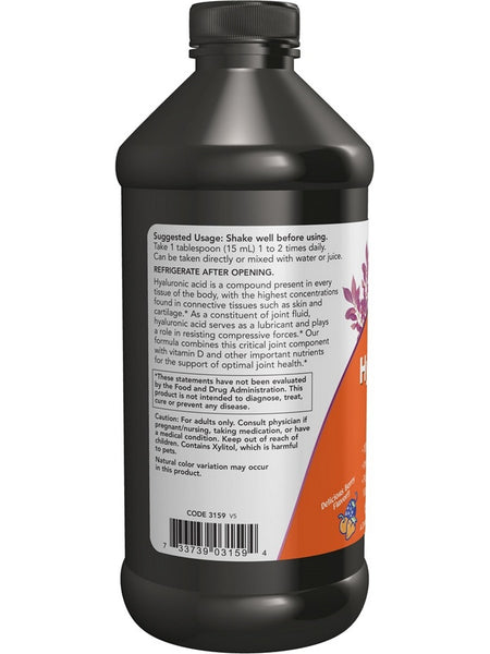 NOW Foods, Hyaluronic Acid 100 mg, 16 fl oz