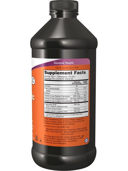 NOW Foods, Hyaluronic Acid 100 mg, 16 fl oz