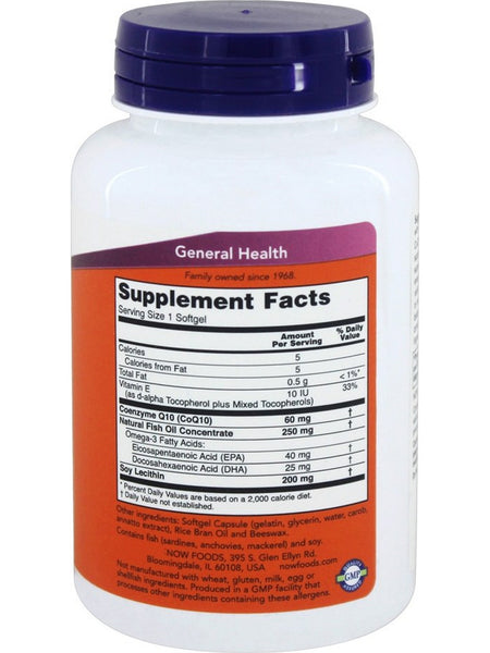 NOW Foods, CoQ10 60 mg with Omega-3 Fish Oil, 120 softgels