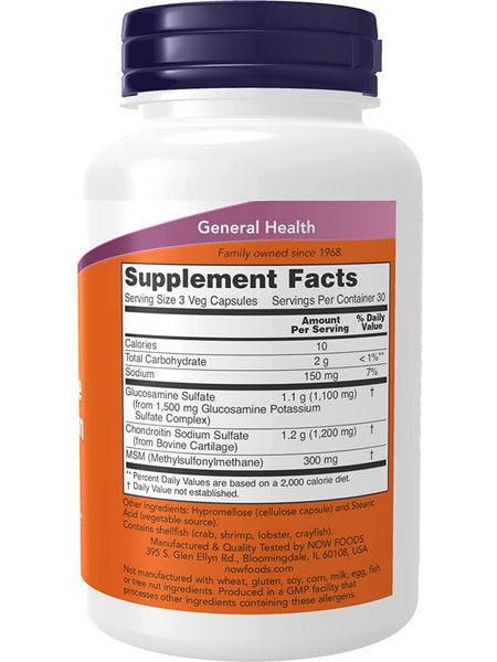 NOW Foods, Glucosamine & Chondroitin with MSM, 90 veg capsules